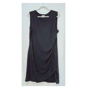 AVLN STUDIO Dress "Lane" Ruched Rib Knit Dress, Dark Navy - XL